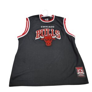 NBA Ultra Game Chicago Bulls Jersey Shirt Mens XL Black Sleeveless Embroidered
